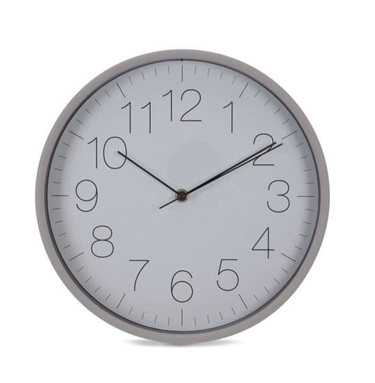 Zegar ścienny, w szarej ramie, 30 cm 