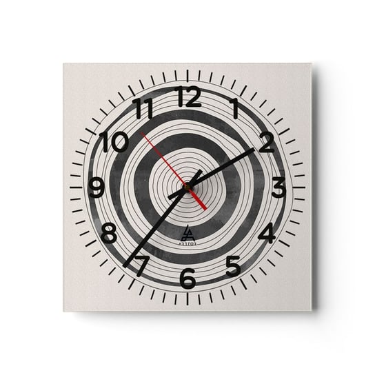 Zegar ścienny - Ważne to co pomiędzy - 40x40cm - Koła Minimalistyczny Współczesny - Kwadratowy zegar szklany - Nowoczeny Stylowy Zegar do salonu do kuchni - Cichy i Modny zegar ARTTOR