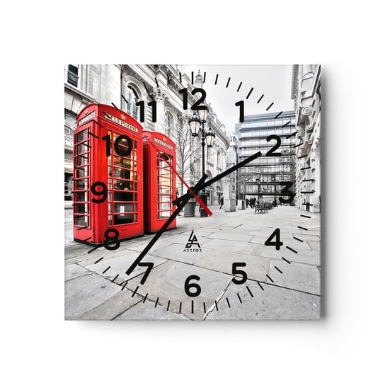 Zegar ścienny - Welcome to London - 30x30cm - Miasta Londyn Architektura - Kwadratowy zegar ścienny - Nowoczeny Stylowy Zegar do salonu do kuchni - Cichy i Modny zegar ARTTOR