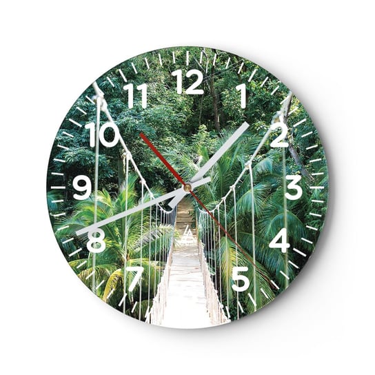 Zegar ścienny - Welcome to the jungle! - 30x30cm - Krajobraz Dżungla Honduras - Okrągły zegar ścienny - Nowoczeny Stylowy Zegar do salonu do kuchni - Cichy i Modny zegar ARTTOR