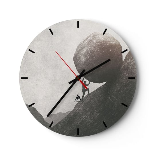Zegar ścienny - Wierzę wbrew nadziei - 30x30cm - Abstrakcja Sztuka Siła - Okrągły zegar na szkle - Nowoczeny Stylowy Zegar do salonu do kuchni - Cichy i Modny zegar ARTTOR