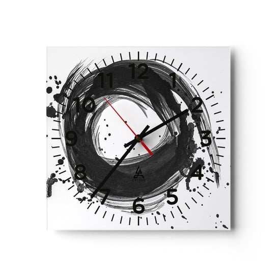 Zegar ścienny - Wir tworzenia - 30x30cm - Abstrakcja Sztuka Grafika - Kwadratowy zegar ścienny - Nowoczeny Stylowy Zegar do salonu do kuchni - Cichy i Modny zegar ARTTOR