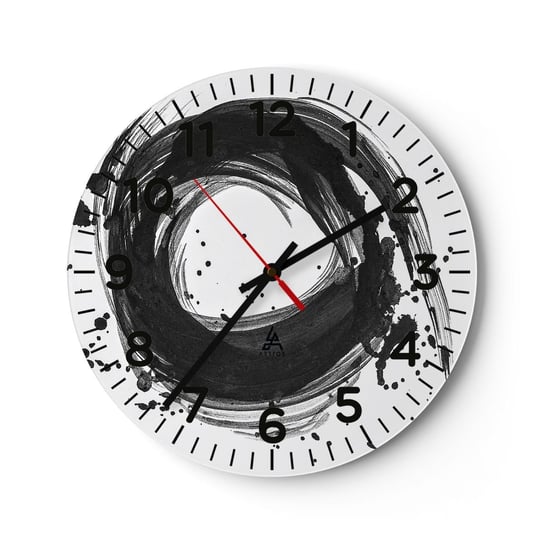 Zegar ścienny - Wir tworzenia - 30x30cm - Abstrakcja Sztuka Grafika - Okrągły zegar ścienny - Nowoczeny Stylowy Zegar do salonu do kuchni - Cichy i Modny zegar ARTTOR