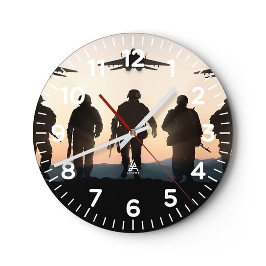 Zegar ścienny - Witaj w naszym świecie - 30x30cm - Militaria Wojsko Żołnierze - Okrągły zegar ścienny - Nowoczeny Stylowy Zegar do salonu do kuchni - Cichy i Modny zegar ARTTOR