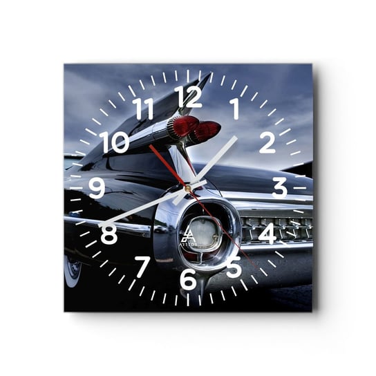 Zegar ścienny - Właśnie dlatego piękny! - 30x30cm - Samochód Motoryzacja Retro - Kwadratowy zegar ścienny - Nowoczeny Stylowy Zegar do salonu do kuchni - Cichy i Modny zegar ARTTOR