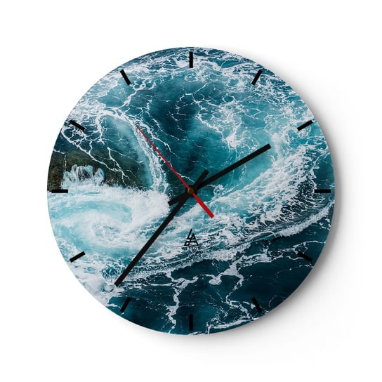 Zegar ścienny - Wrota do wnętrza Ziemi - 40x40cm - Morze Abstrakcja Sztuka - Okrągły zegar ścienny - Nowoczeny Stylowy Zegar do salonu do kuchni - Cichy i Modny zegar ARTTOR
