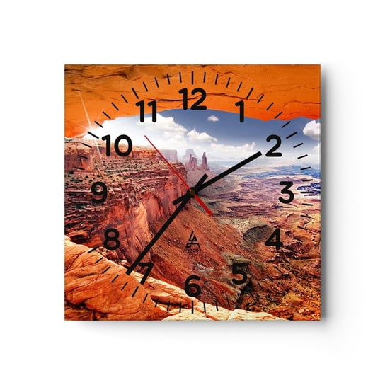 Zegar ścienny - Wyrzeźbione przez samą naturę - 30x30cm - Krajobraz Park Narodowy Arizona Grand Canyon - Kwadratowy zegar ścienny - Nowoczeny Stylowy Zegar do salonu do kuchni - Cichy i Modny zegar ARTTOR