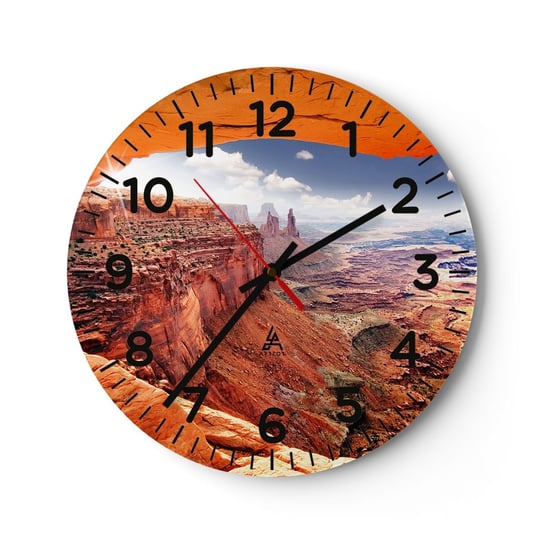Zegar ścienny - Wyrzeźbione przez samą naturę - 30x30cm - Krajobraz Park Narodowy Arizona Grand Canyon - Okrągły zegar ścienny - Nowoczeny Stylowy Zegar do salonu do kuchni - Cichy i Modny zegar ARTTOR