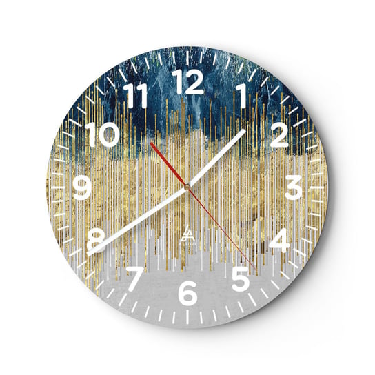 Zegar ścienny - Wyzłocona granica - 30x30cm - Sztuka Art Deco Współczesny - Okrągły zegar ścienny - Nowoczeny Stylowy Zegar do salonu do kuchni - Cichy i Modny zegar ARTTOR