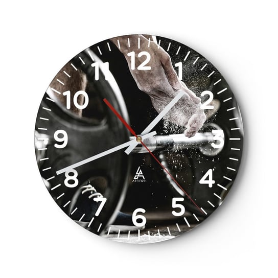 Zegar ścienny - Wyzwanie podjęte! - 30x30cm - Sport Siłownia Podnoszenie Ciężarów - Okrągły zegar ścienny - Nowoczeny Stylowy Zegar do salonu do kuchni - Cichy i Modny zegar ARTTOR