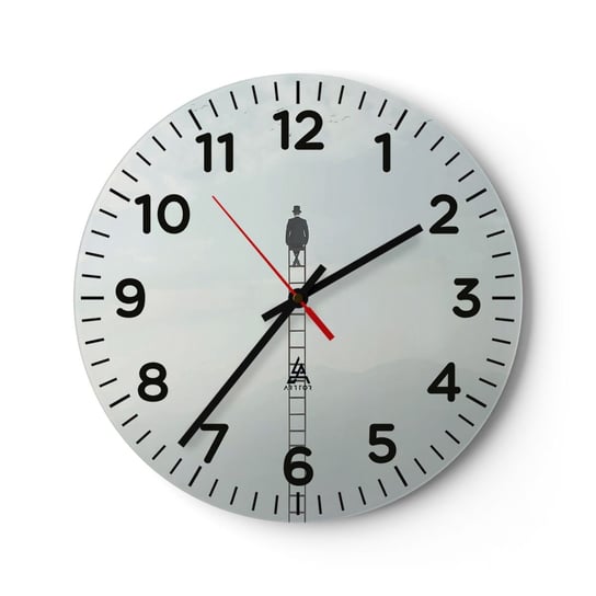 Zegar ścienny - Wznieś się ponadto - 30x30cm - Abstrakcja Mężczyzna Sztuka - Okrągły zegar ścienny - Nowoczeny Stylowy Zegar do salonu do kuchni - Cichy i Modny zegar ARTTOR