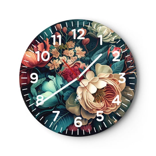 Zegar ścienny - XIX-wieczny czar - 30x30cm - Kwiaty Shabby Chic Klasyczny - Okrągły zegar ścienny - Nowoczeny Stylowy Zegar do salonu do kuchni - Cichy i Modny zegar ARTTOR
