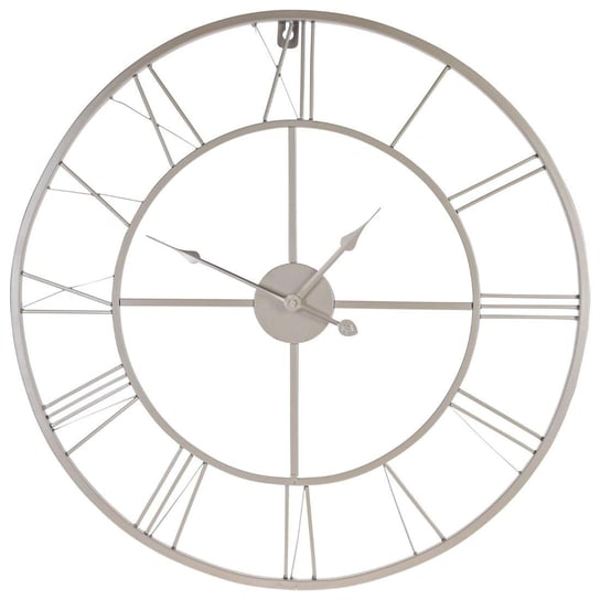 Zegar ścienny z cyframi rzymskimi, Ø 57 cm, kolor srebrny Home Styling Collection