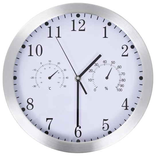 Zegar ścienny z higrometrem i termometrem MWGroup, biały, 30 cm vidaXL