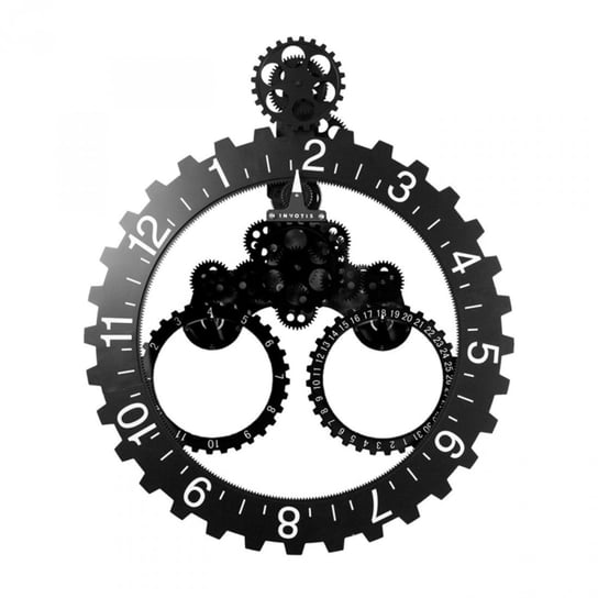Zegar ścienny z kalendarzem Koło Zębate INVOTIS, czarny, 55 cm Invotis