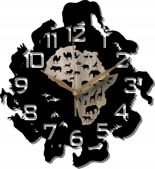 Zegar Ścienny z Motywem Zwierząt Afrykańskich Safari 35 cm Inna marka