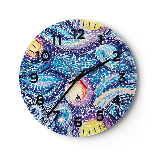 Zegar ścienny - Z obrazu van Gogha - 30x30cm - Abstrakcja Sztuka Malarstwo - Okrągły zegar ścienny - Nowoczeny Stylowy Zegar do salonu do kuchni - Cichy i Modny zegar ARTTOR