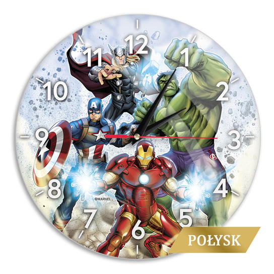 Zegar ścienny z połyskiem Avengers 001 Marvel Wielobarwny Marvel