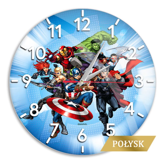 Zegar ścienny z połyskiem Avengers 002 Marvel Niebieski Marvel