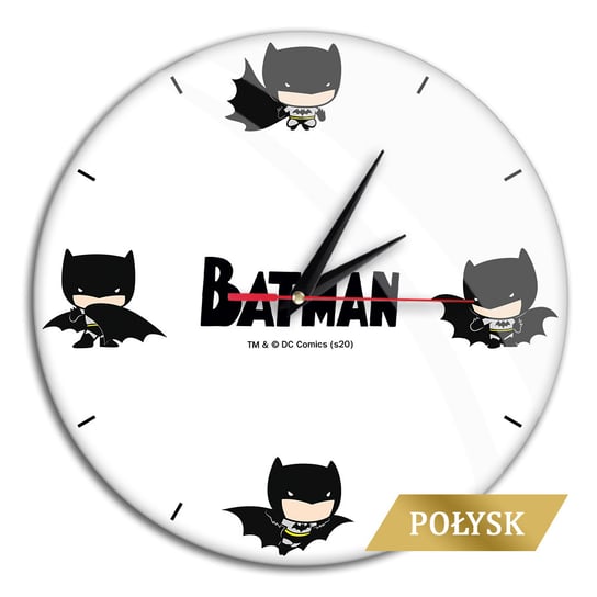 Zegar Ścienny Z Połyskiem Batman 003 DC Biały ERT Group