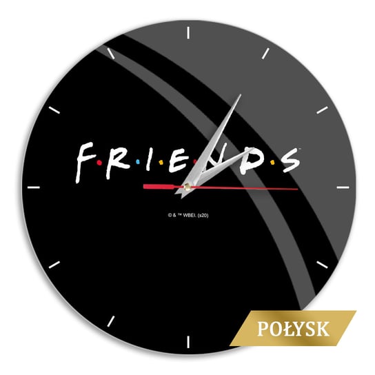 Zegar ścienny z połyskiem Friends 002 Friends Czarny ERT Group
