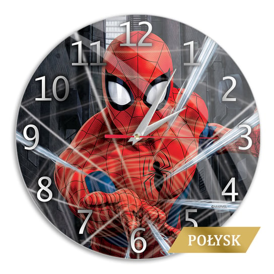 Zegar ścienny z połyskiem Spider Man 001 Marvel Czarny Marvel