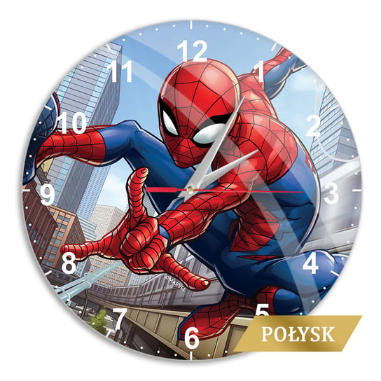 Zegar ścienny z połyskiem Spider Man 004 Marvel Wielobarwny Marvel