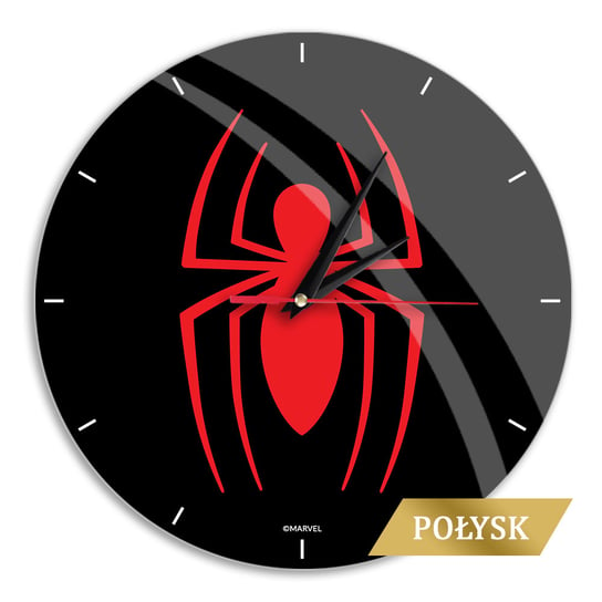 Zegar Ścienny Z Połyskiem Spider Man 005 Marvel Czarny Marvel