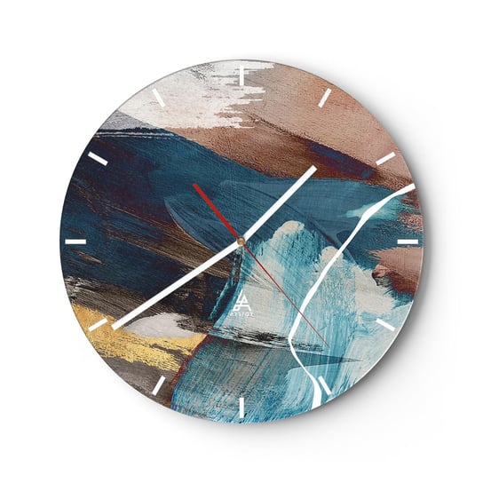 Zegar ścienny - Z rozmachem i energicznie - 40x40cm - Abstrakcja Farba Sztuka - Okrągły zegar ścienny - Nowoczeny Stylowy Zegar do salonu do kuchni - Cichy i Modny zegar ARTTOR