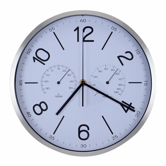 Zegar ścienny z termometrem, biały, 30 cm 
