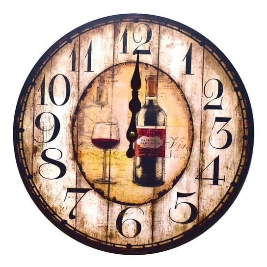 Zegar ścienny z winem Gulewo Ø34 cm Duwen