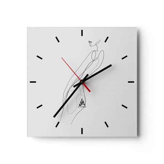 Zegar ścienny - Zaledwie obietnica - 30x30cm - Kobieta Grafika Ciało Kobiety - Kwadratowy zegar na szkle - Nowoczeny Stylowy Zegar do salonu do kuchni - Cichy i Modny zegar ARTTOR