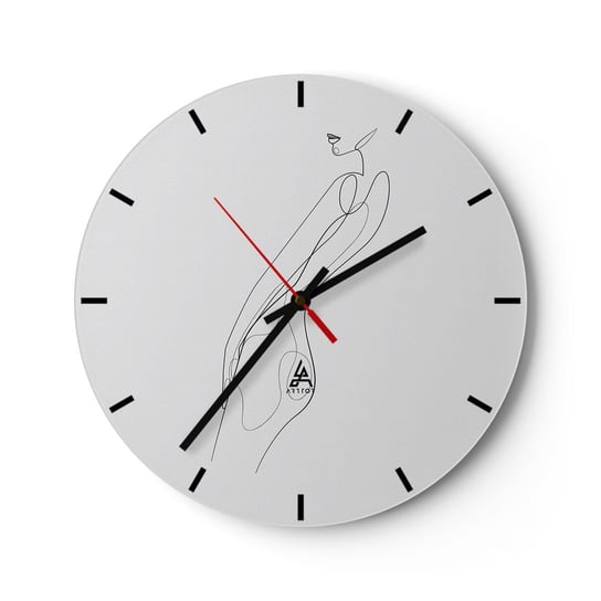 Zegar ścienny - Zaledwie obietnica - 30x30cm - Kobieta Grafika Ciało Kobiety - Okrągły zegar na szkle - Nowoczeny Stylowy Zegar do salonu do kuchni - Cichy i Modny zegar ARTTOR