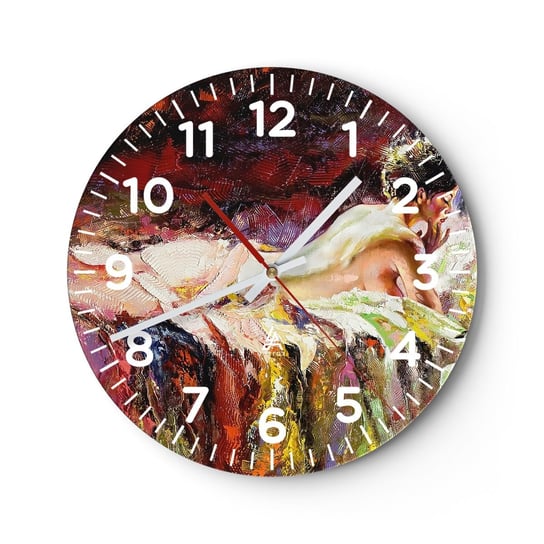 Zegar ścienny - Zamyślona Wenus - 30x30cm - Kobieta Ciało Sztuka - Okrągły zegar ścienny - Nowoczeny Stylowy Zegar do salonu do kuchni - Cichy i Modny zegar ARTTOR