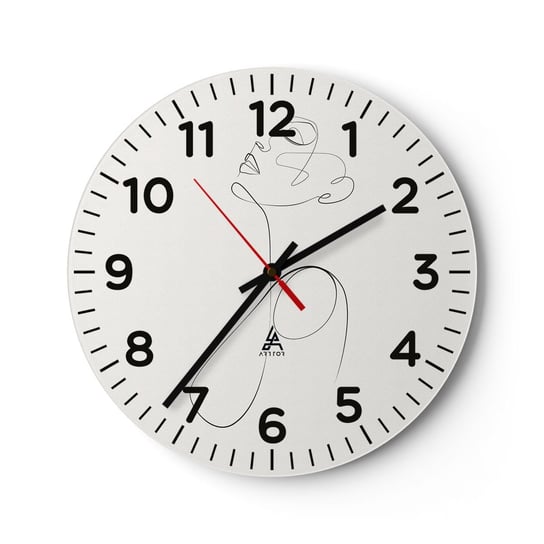 Zegar ścienny - Zapętlona w marzeniach - 30x30cm - Kobieta Grafika Sztuka - Okrągły zegar ścienny - Nowoczeny Stylowy Zegar do salonu do kuchni - Cichy i Modny zegar ARTTOR
