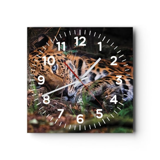Zegar ścienny - Zaufaj mi - 30x30cm - Lampart Zwierzęta Afryka - Kwadratowy zegar ścienny - Nowoczeny Stylowy Zegar do salonu do kuchni - Cichy i Modny zegar ARTTOR