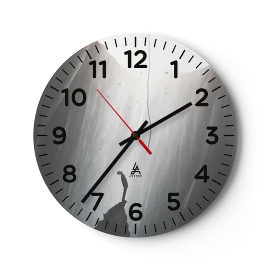 Zegar ścienny - Zawsze jest jakieś wyjście - 30x30cm - Jaskinia Człowiek Wspinaczka - Okrągły zegar ścienny - Nowoczeny Stylowy Zegar do salonu do kuchni - Cichy i Modny zegar ARTTOR