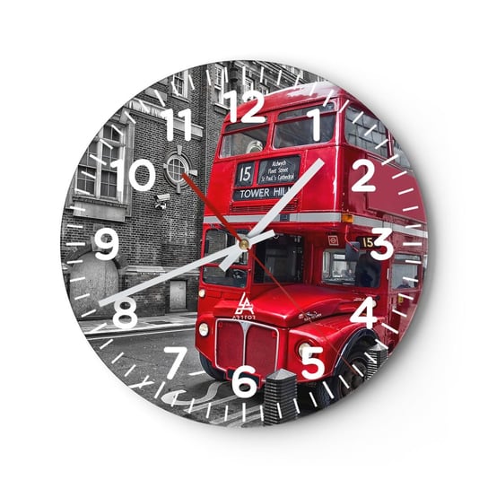 Zegar ścienny - Zawsze taki sam - 30x30cm - Miasto Londyn Architektura - Okrągły zegar ścienny - Nowoczeny Stylowy Zegar do salonu do kuchni - Cichy i Modny zegar ARTTOR