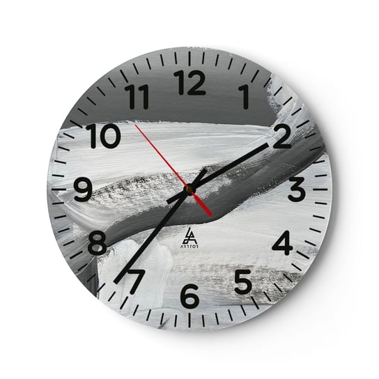 Zegar ścienny - Zdecydowanym ruchem - 40x40cm - Sztuka Farba Mazańce - Okrągły zegar szklany - Nowoczeny Stylowy Zegar do salonu do kuchni - Cichy i Modny zegar ARTTOR