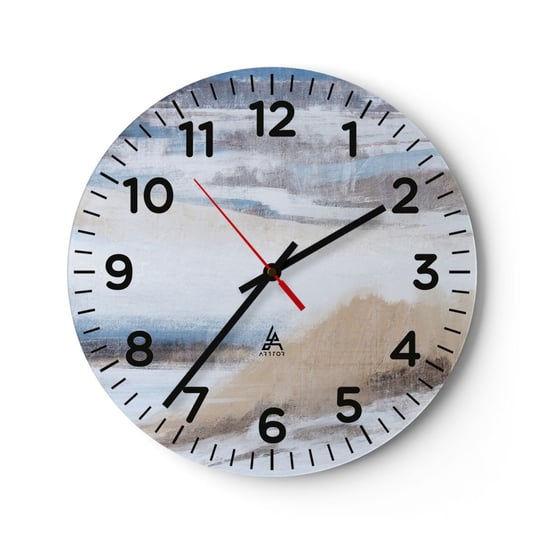 Zegar ścienny - Zimowa kompozycja - 30x30cm - Zima Sztuka Pastelowe - Okrągły zegar ścienny - Nowoczeny Stylowy Zegar do salonu do kuchni - Cichy i Modny zegar ARTTOR