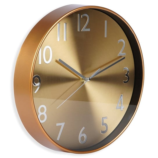 Zegar ścienny złoty wiszący na ścianę dekoracyjny modny okrągły 30 cm Vilde