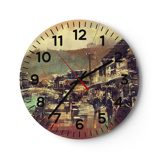 Zegar ścienny - Życie jako bogactwo szarości - 30x30cm - Krajobraz Chiny Architektura - Okrągły zegar ścienny - Nowoczeny Stylowy Zegar do salonu do kuchni - Cichy i Modny zegar ARTTOR