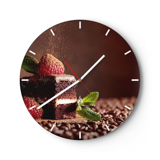 Zegar ścienny - Życie jest słodkie - 40x40cm - Ciasto Kuchnia Gastronomia - Okrągły zegar ścienny - Nowoczeny Stylowy Zegar do salonu do kuchni - Cichy i Modny zegar ARTTOR