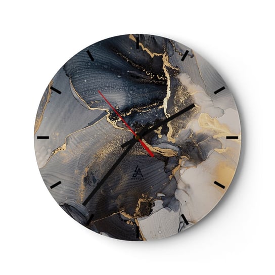 Zegar ścienny - Życie kamienia - 30x30cm - Abstrakcja Sztuka Sztuka Nowoczesna - Okrągły zegar na szkle - Nowoczeny Stylowy Zegar do salonu do kuchni - Cichy i Modny zegar ARTTOR