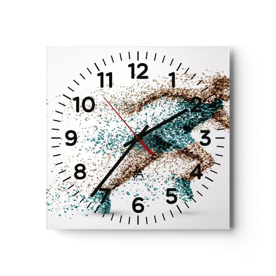 Zegar ścienny - Życie to bieg - 30x30cm - Sport Biegacz Grafika - Kwadratowy zegar ścienny - Nowoczeny Stylowy Zegar do salonu do kuchni - Cichy i Modny zegar ARTTOR
