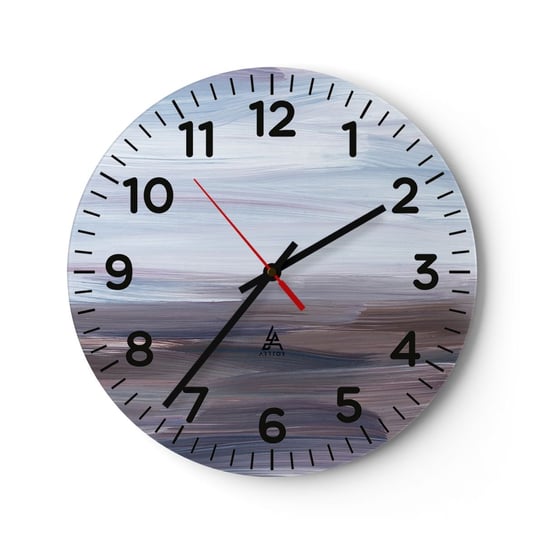 Zegar ścienny - Żywioły: woda - 30x30cm - Farba Sztuka Minimalizm - Okrągły zegar ścienny - Nowoczeny Stylowy Zegar do salonu do kuchni - Cichy i Modny zegar ARTTOR