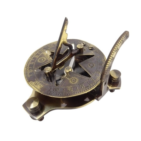 Zegar słoneczny z kompasem KEMIS, mosiężny, wykończenie antyk Kemis - House of Gadgets