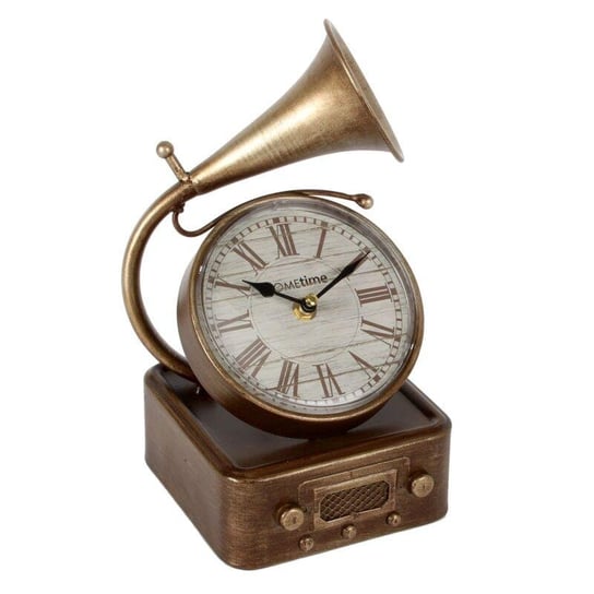 Zegar Stojący Gramofon Pozłacany Metalowy Klasyczny Inna marka
