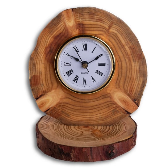 Zegar Stojący Kominkowy Modrzew Bez Kory Olejowany Drewno Modrzewiowe Naturalny Retro Vintage Handmade Gdzw_Ax17_M_Wrqod/ Wamar-Sosenka Inna marka