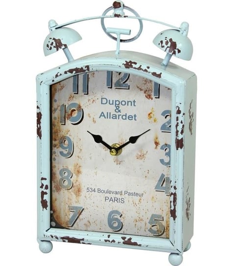 Zegar stojący retro a'la budzik, błękitny, 16x7x26 cm Pigmejka